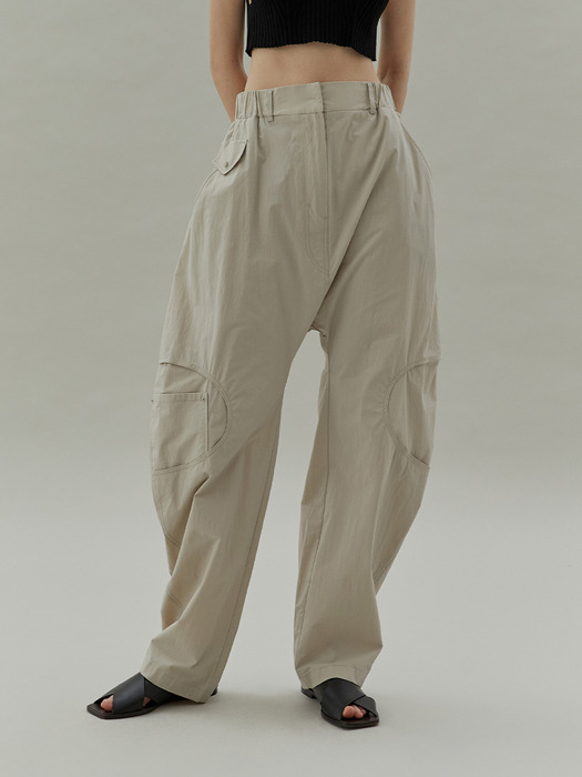 20SS STITCH BANDING PANTS - BEIGE