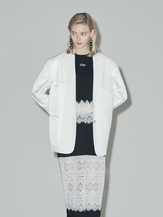 oversized pattern jacket White