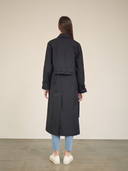 Gaia Layered Trench Coat_Black