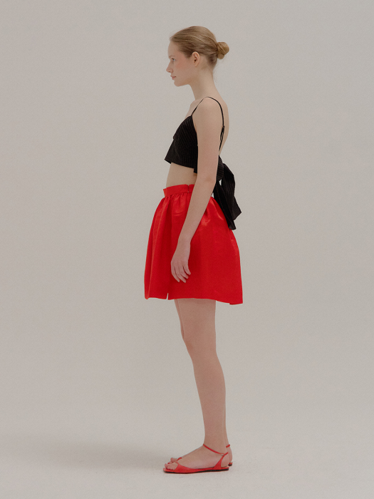 POISON Shirred Mini Skirt Red