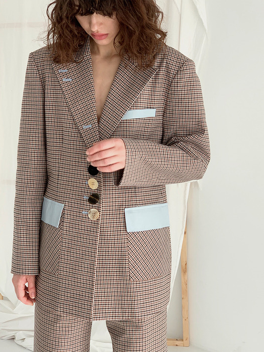 JAY OVERSIZED JACKET_CHECK BROWN