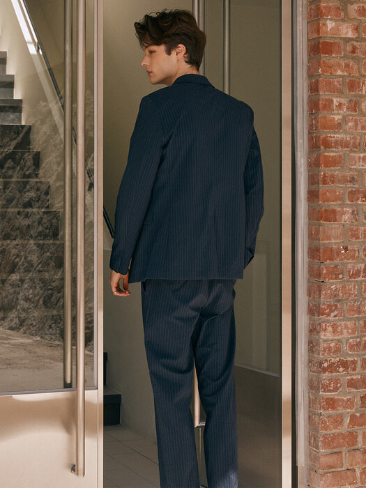 Slim-fit Seersucker Jacket_NAVY PIN-STRIPE