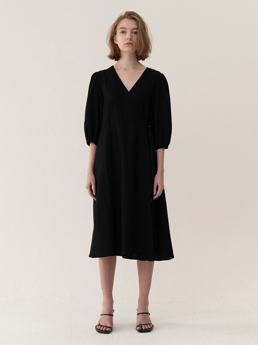 [ESSENTIAL] Wrap Dress Black