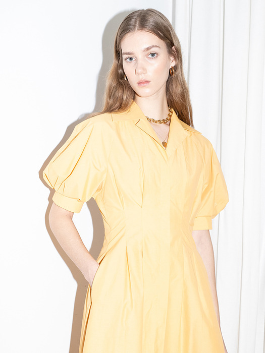 [20SS] WEST HOLLYWOOD voluminous short sleeve shirt dress (Yellow)