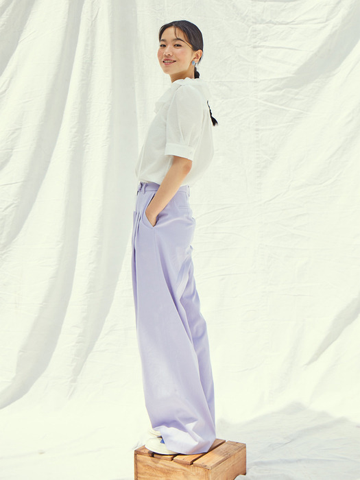 [20SS]GLENDALE tuck detail trouser pants (Lilac)