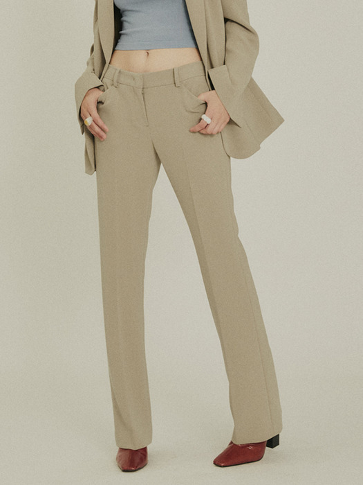 [리퍼브][Drama Signature] Slim Bootcut Trousers_D.BEIGE