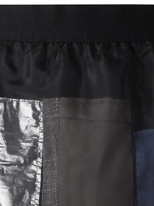 Jacket lining patched see through skirt_RQKAM20891BKX