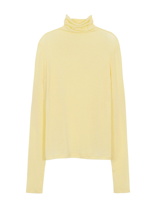 See Through Turtleneck Tee in L/Yellow_VW0AE1330