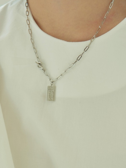 silver simple chain necklace