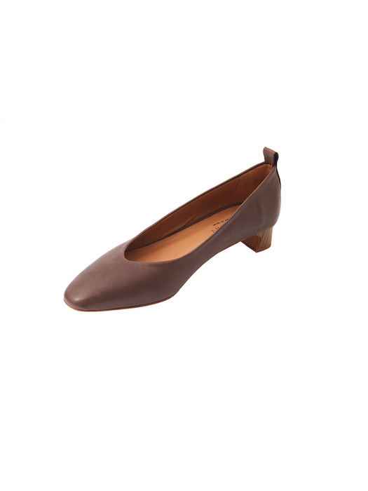 LAMBSKIN LEATHER PUMPS_BROWN