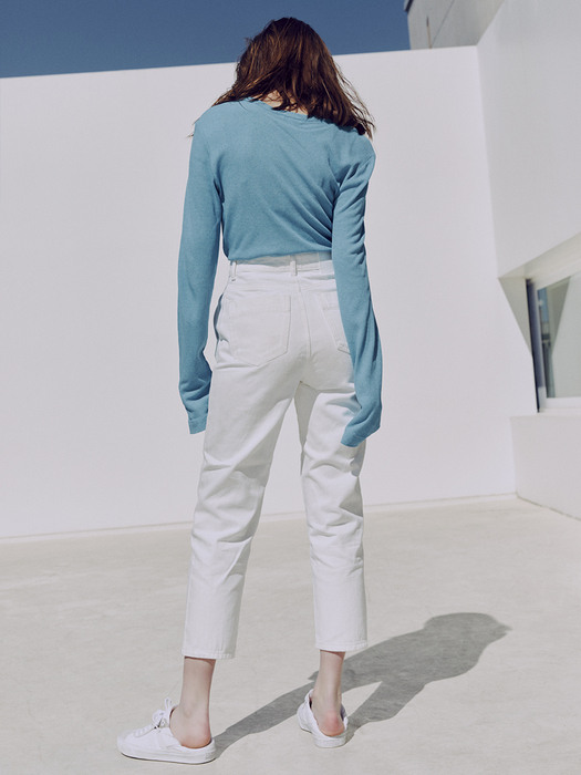 [FRONTROW x RePLAIN] Argyle Mohair 2-way Cardigan + High-rise Regular Jeans_White SET