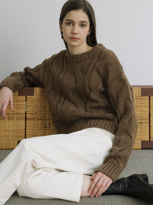 monts 1197 large-shape twisting knitwear (cocoa)