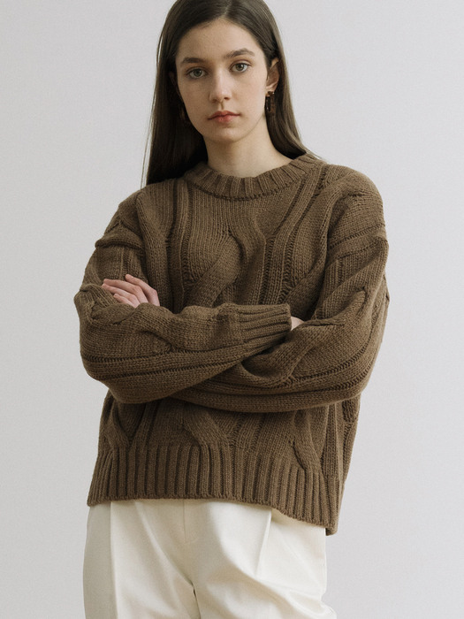 monts 1197 large-shape twisting knitwear (cocoa)