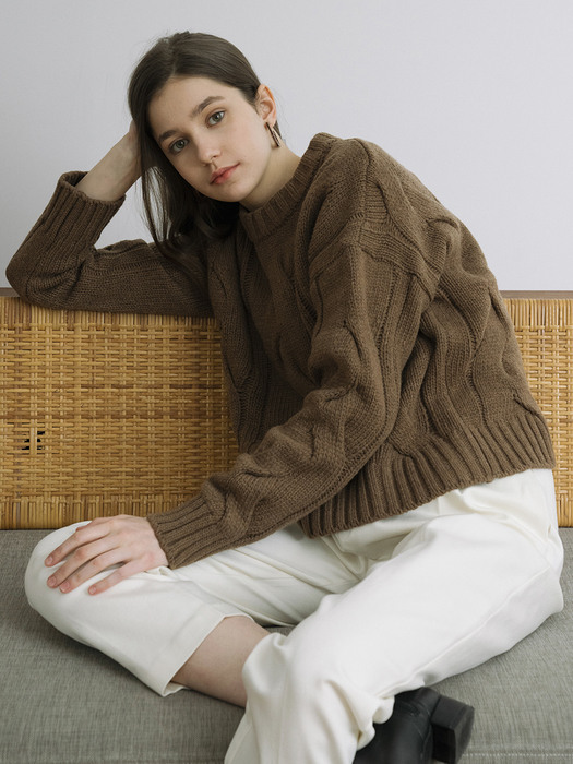 monts 1197 large-shape twisting knitwear (cocoa)