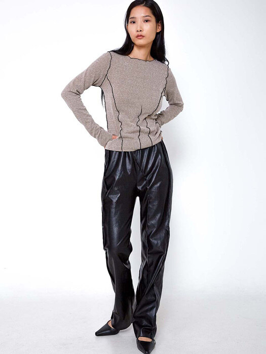 CUT OUT PANTS LEATHER
