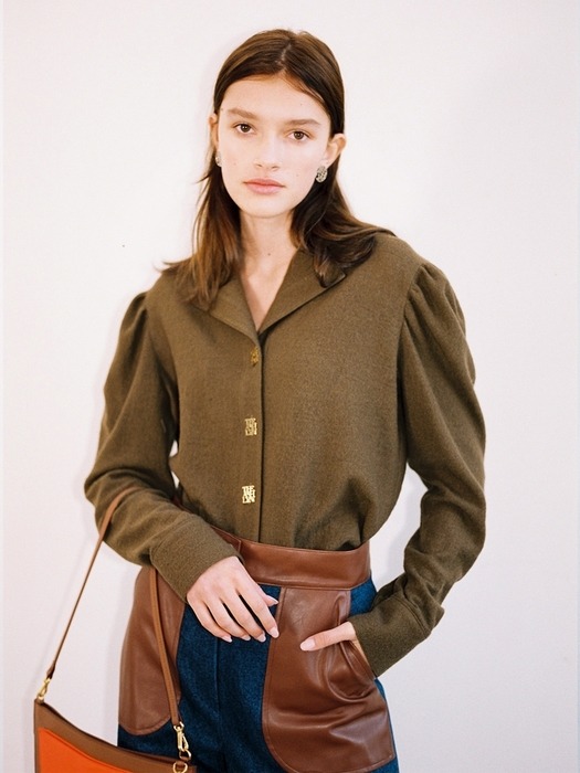 IVY WOOL BLOUSE_KHAKI