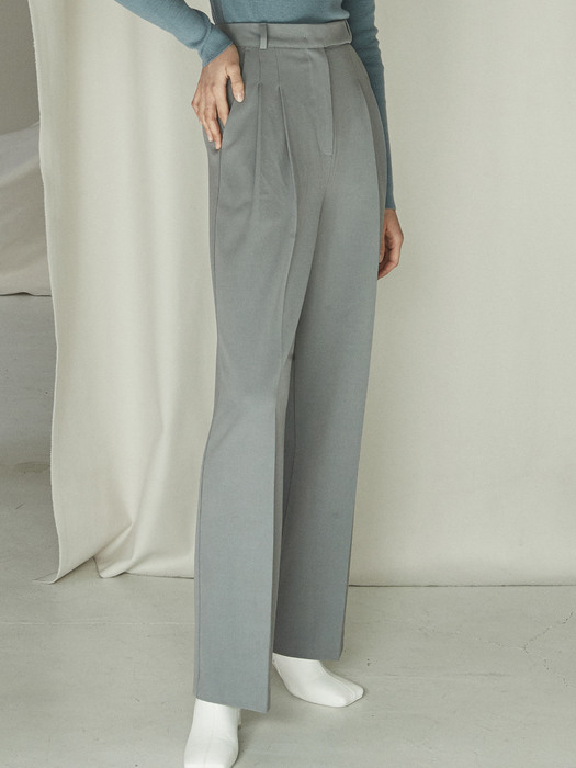 OU591 mannish wide slacks (gray)