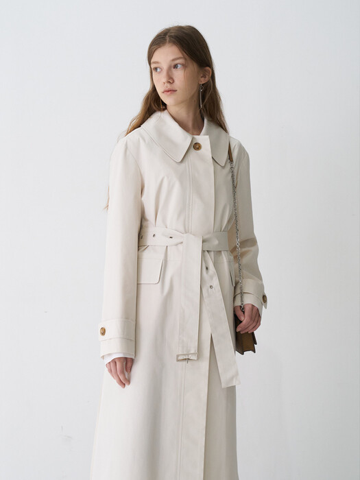 21 Spring_ Cream Basic Single Trench Coat