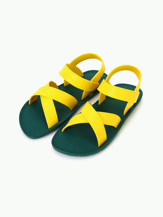 MC06 Cross Sandal, Green-Yellow