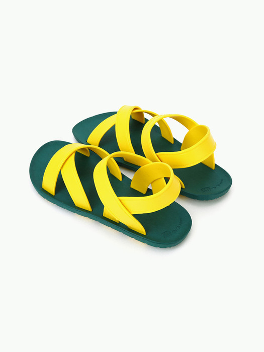 MC06 Cross Sandal, Green-Yellow