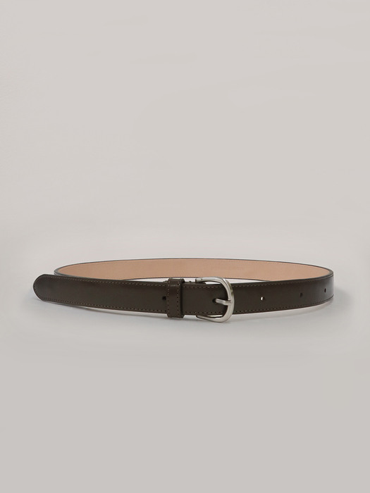 Box Calf Leather Belt (Dark brown)