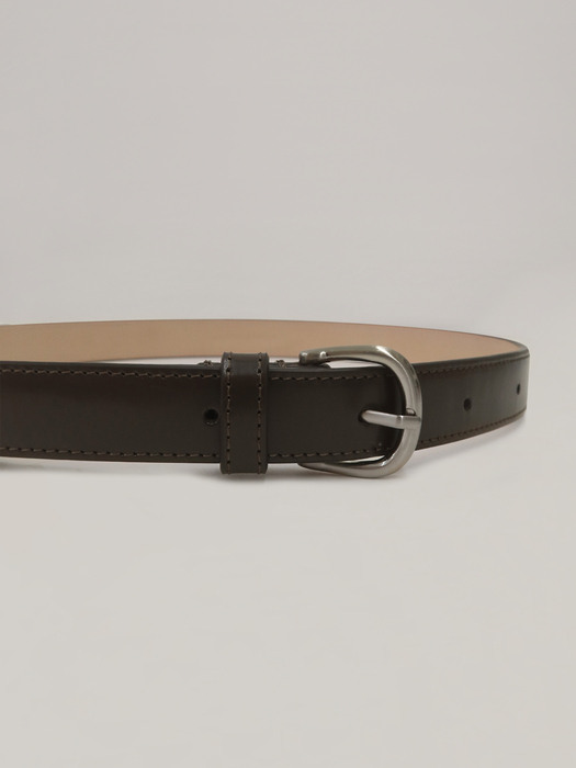 Box Calf Leather Belt (Dark brown)