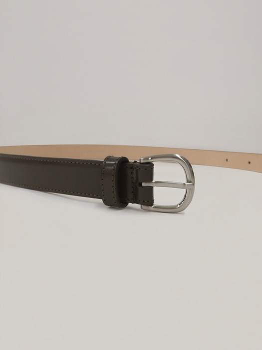 Box Calf Leather Belt (Dark brown)