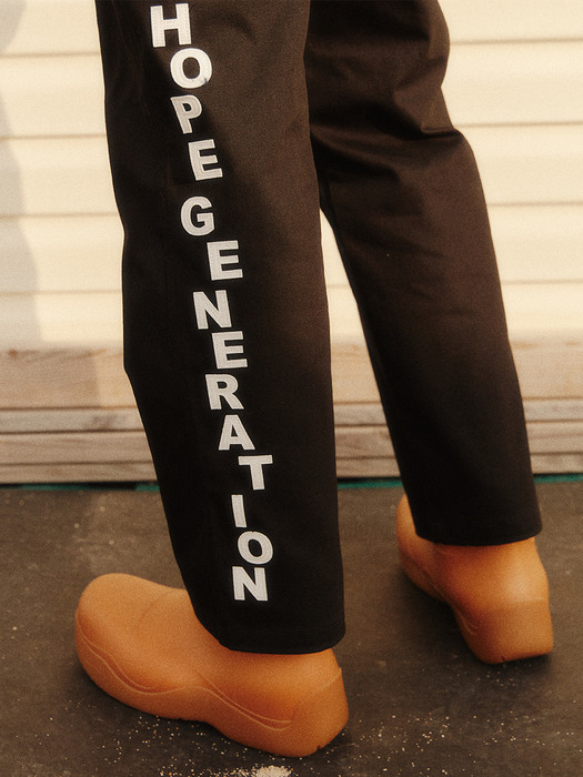 Hope generation embroidered denim pants black