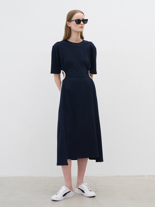 21 Summer_ Navy Pique Dress 