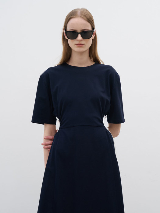 21 Summer_ Navy Pique Dress 