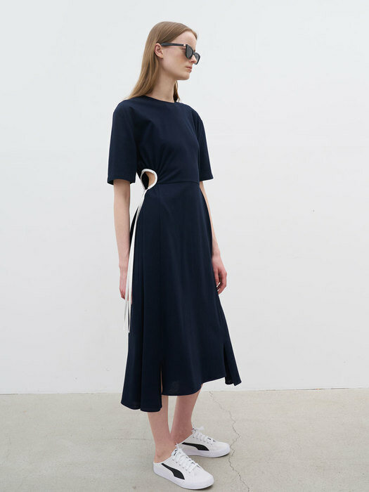 21 Summer_ Navy Pique Dress 