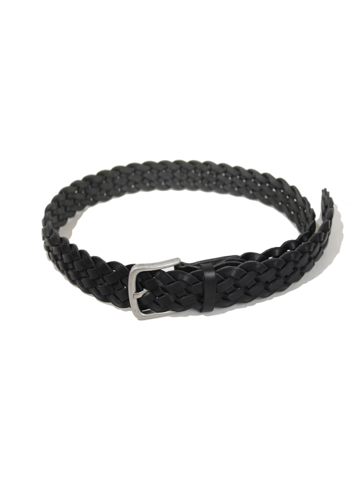 REAL LEATHER MESH BELT black