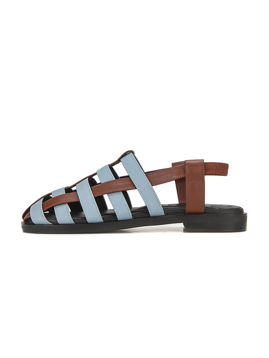 Lattice soft sole sandals 플랫 샌들 | Blue + Brown