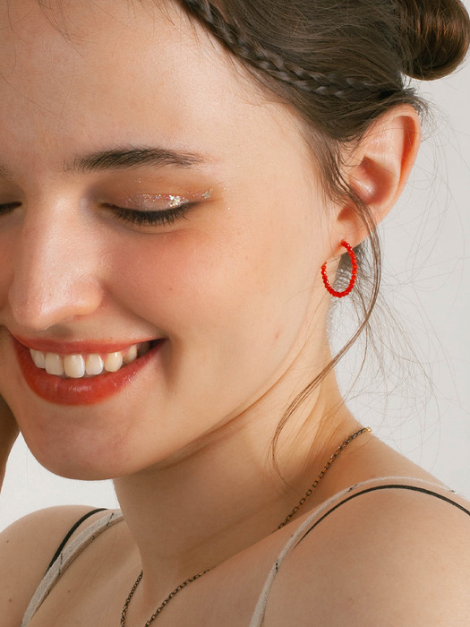 strawberry silver ring earrings