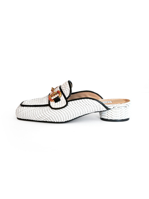 Wave Mesh Loafer Mule _White