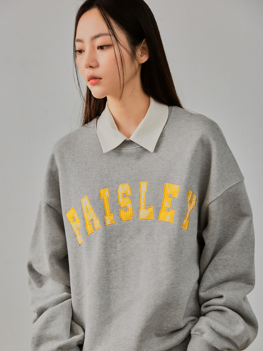 Paisely fabric arch logo sweatshirts grey/yellow