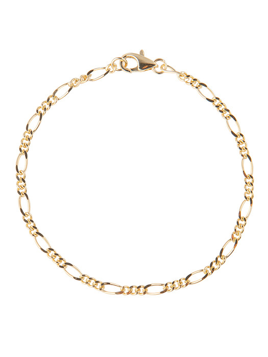 Figaro Chain Bracelet (14K Gold) #P13