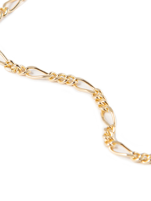 Figaro Chain Bracelet (14K Gold) #P13