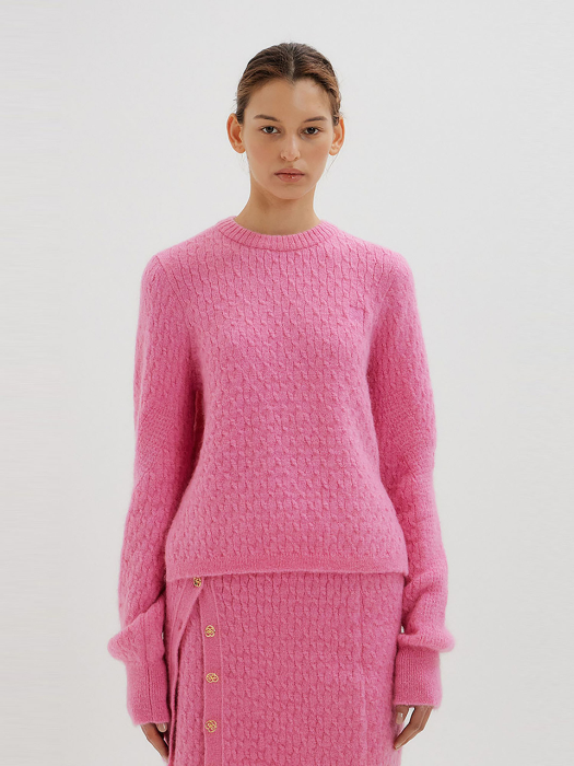 TOKI Cable Knit Pullover - Pink