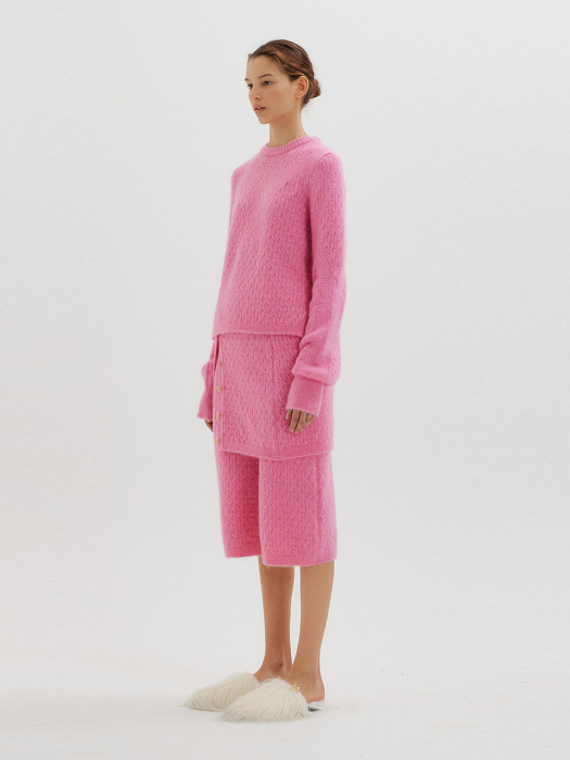 TOKI Cable Knit Pullover - Pink