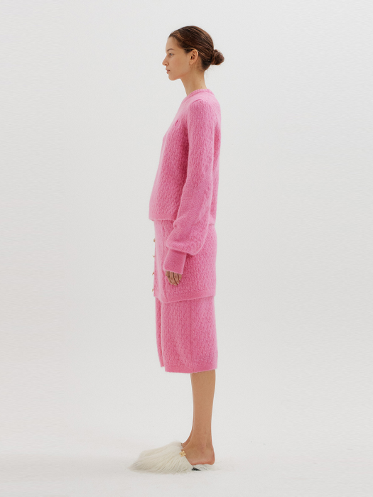 TOKI Cable Knit Pullover - Pink