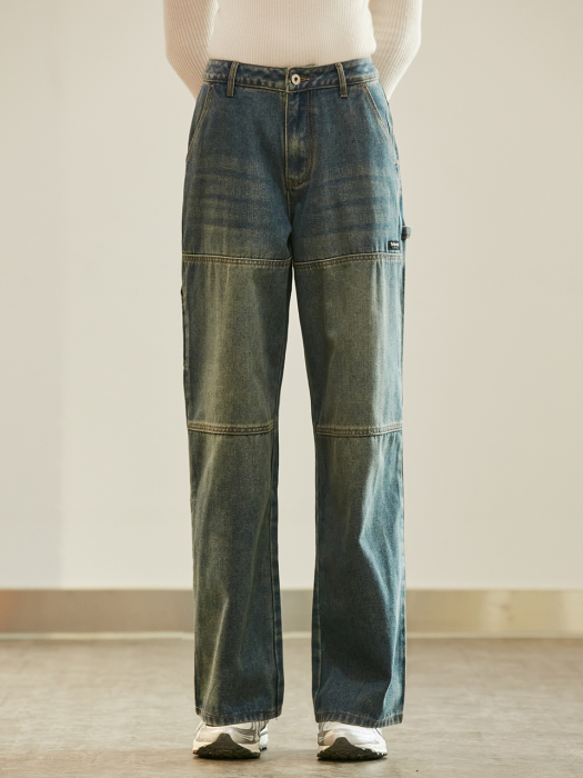 (PT-21552) CARPENTER DENIM PANTS BLUE