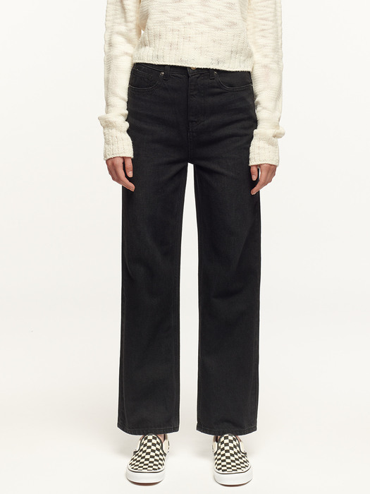 High-rise Semiwide Jeans_BLACK