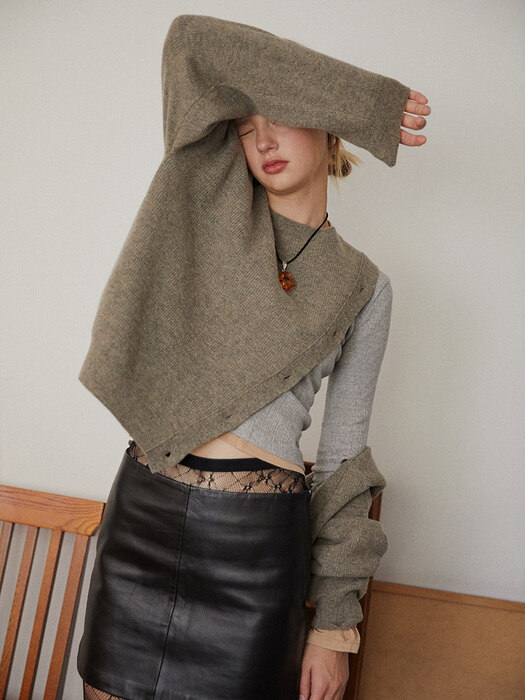 [단독] WOOL BUTTON KNIT(brown)