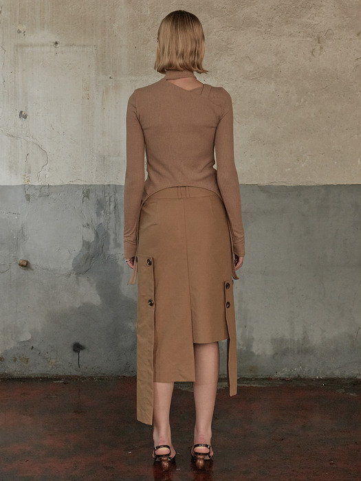 VENET Cut Out Side Point Top_Beige