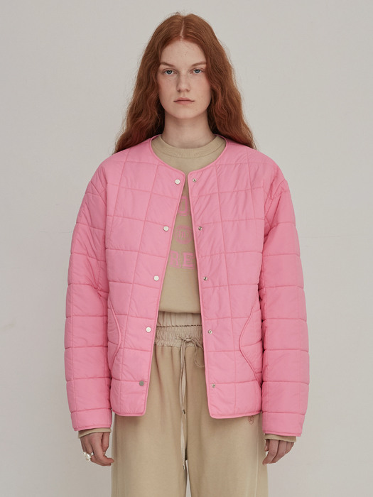 Square quilted jumper - Pink