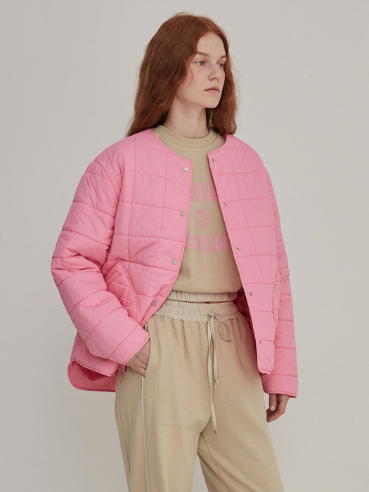 Square quilted jumper - Pink