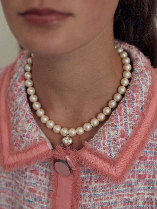 Heart Pendant Pearl Necklace