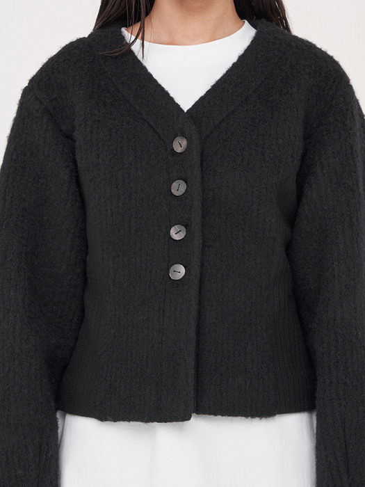 TONE VOLUME CARDIGAN JACKET IN BLACK