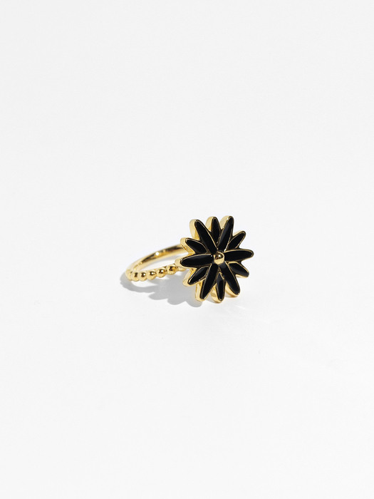 MARIE FLOWER RING GOLD(black)